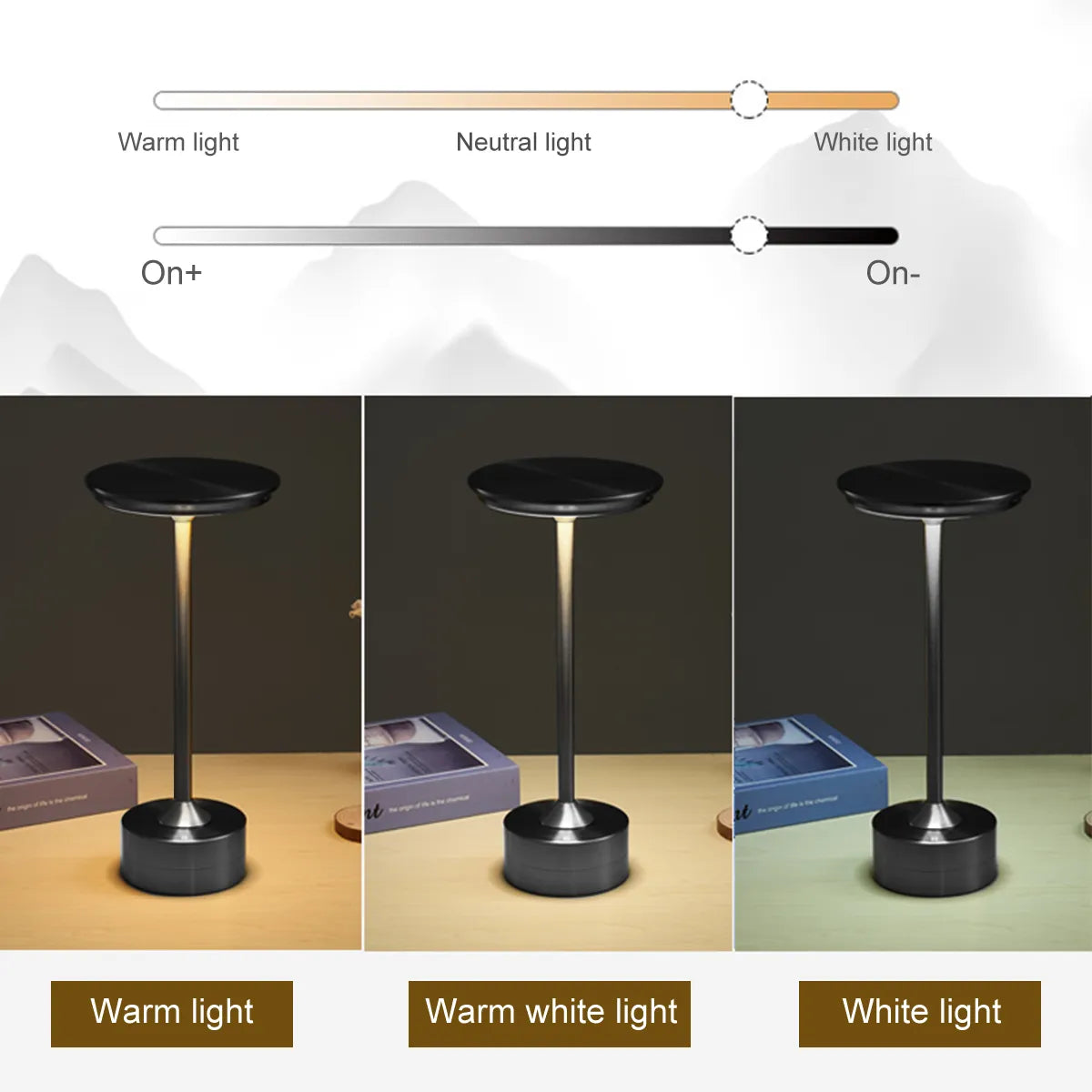 SkandiShop Wireless Table Lamp Touch Sensor Rechargeable